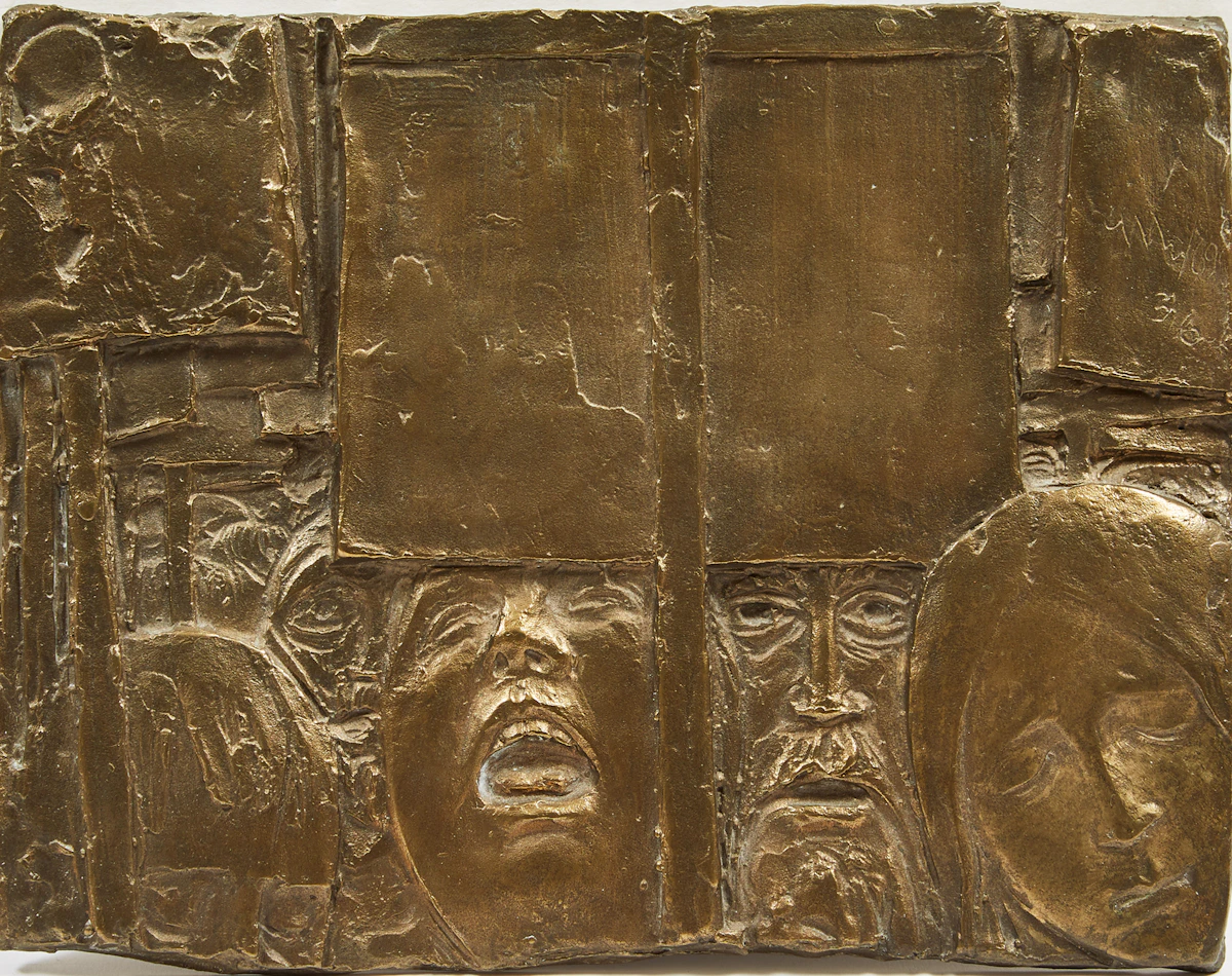 William Hodd McElcheran, The Protest, bronze plaque (bas relief), 1969