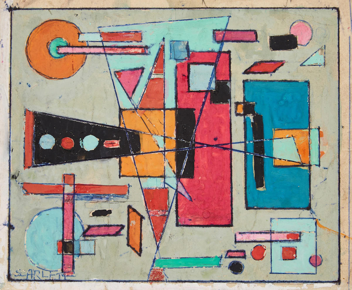 Rolph Scarlett, Untitled Abstraction, gouache on paper