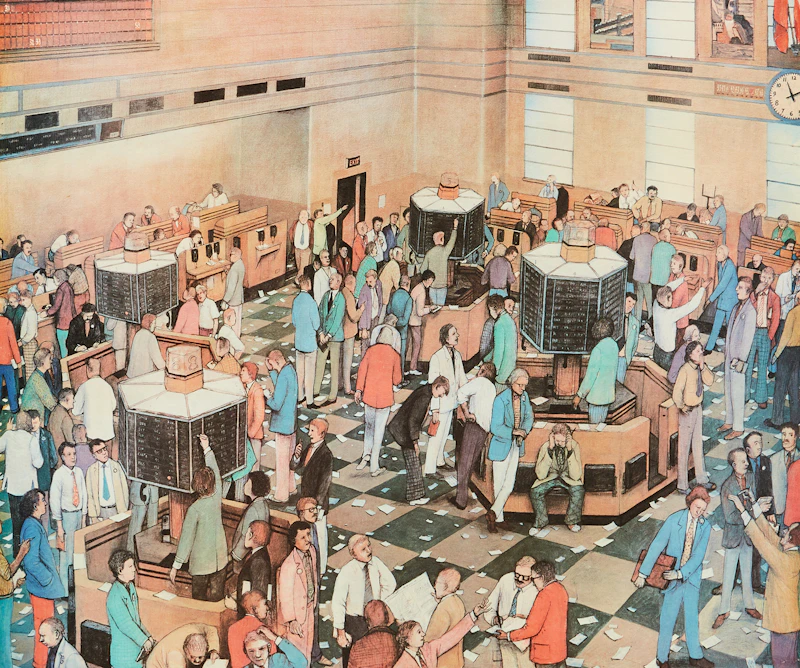 Light Trading Day, Toronto Stock Exchange by William Kurelek