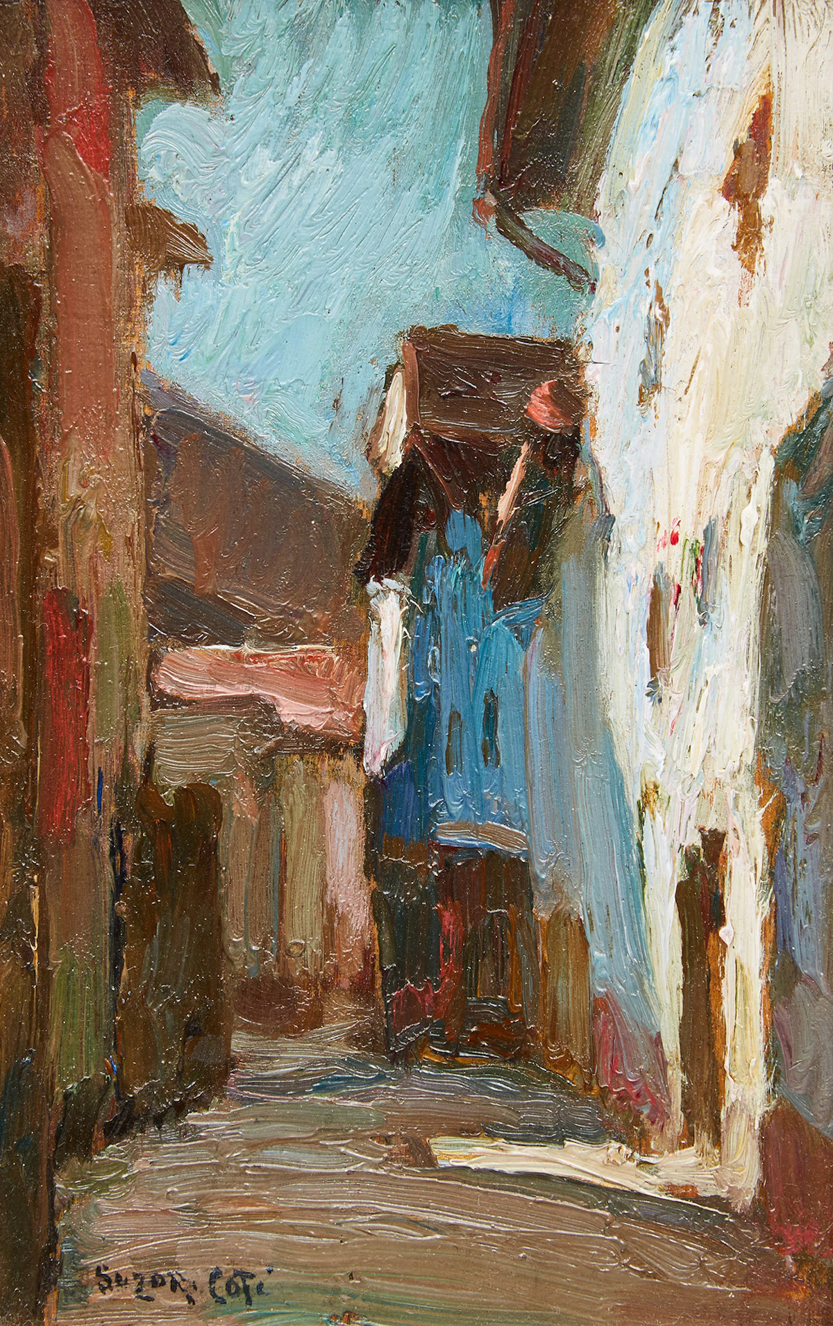 Marc-Aurèle de Foy Suzor-Coté, Une Rue à Fuentarabia, Espagne, oil on panel, 1907