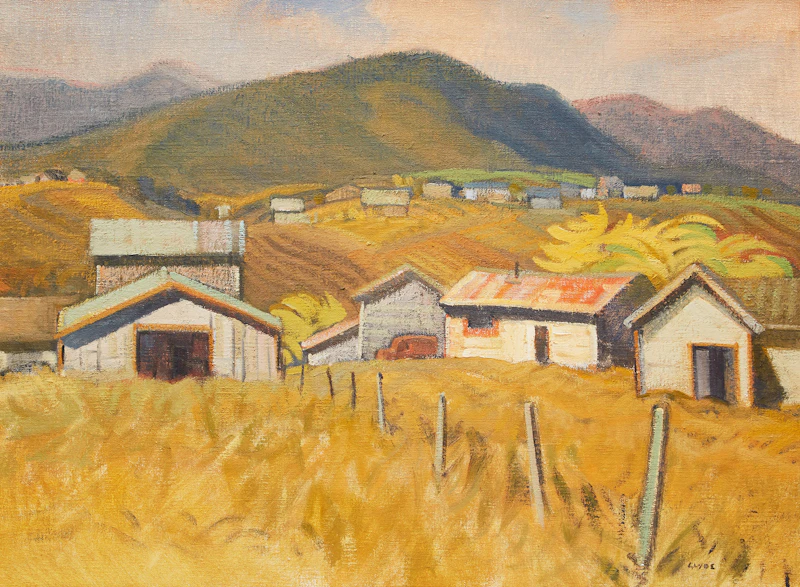 Henry George Glyde, Settlement, Vancouver Island, BC, oil on canvas