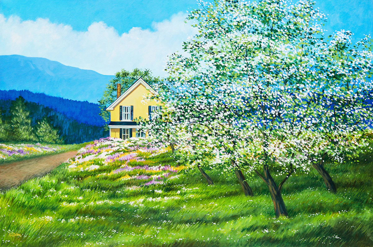 Anne J. Dalton, Spring Blossoms, acrylic on canvas, 2002