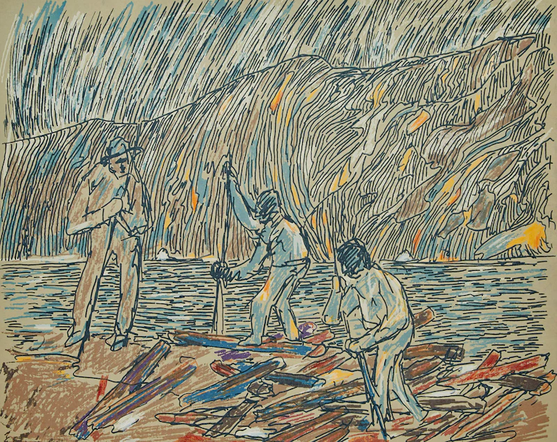 René Richard, Menaud, Maître Draveur , portfolio with twenty-four colour prints (four framed and signed & numbered)