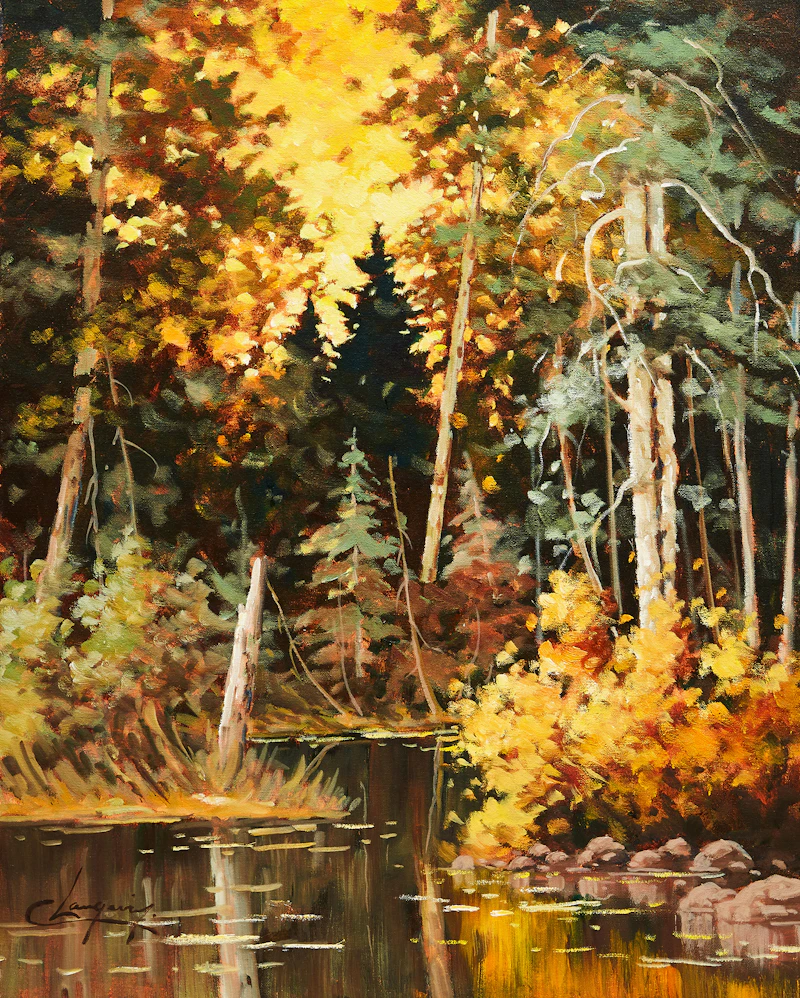 Claude Langevin, Sous-Bois, oil on canvas