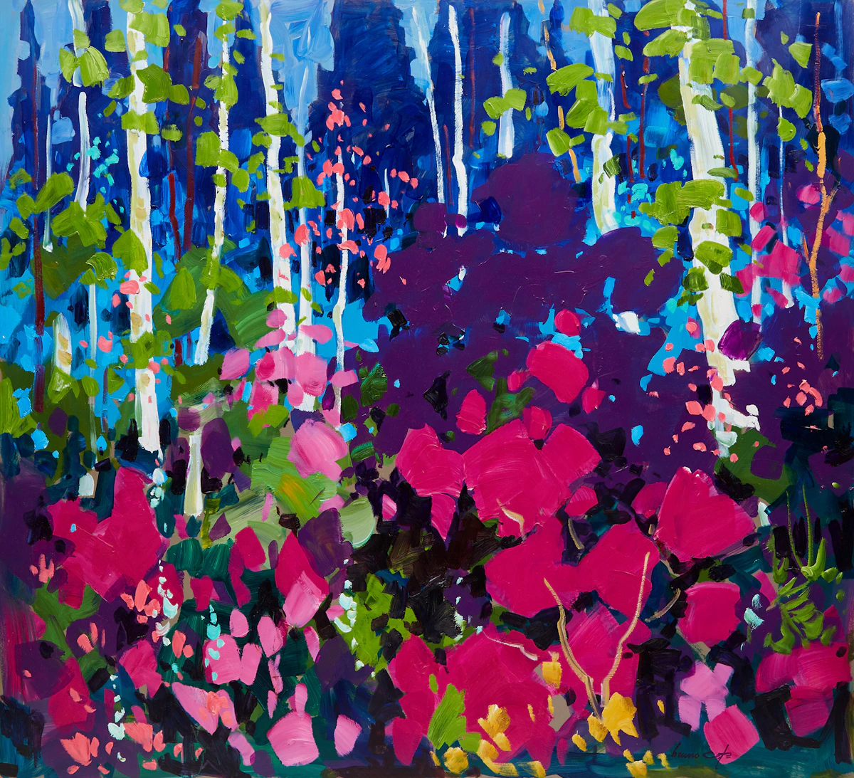 Bruno Côté, Woodland in Colours, acrylic on board