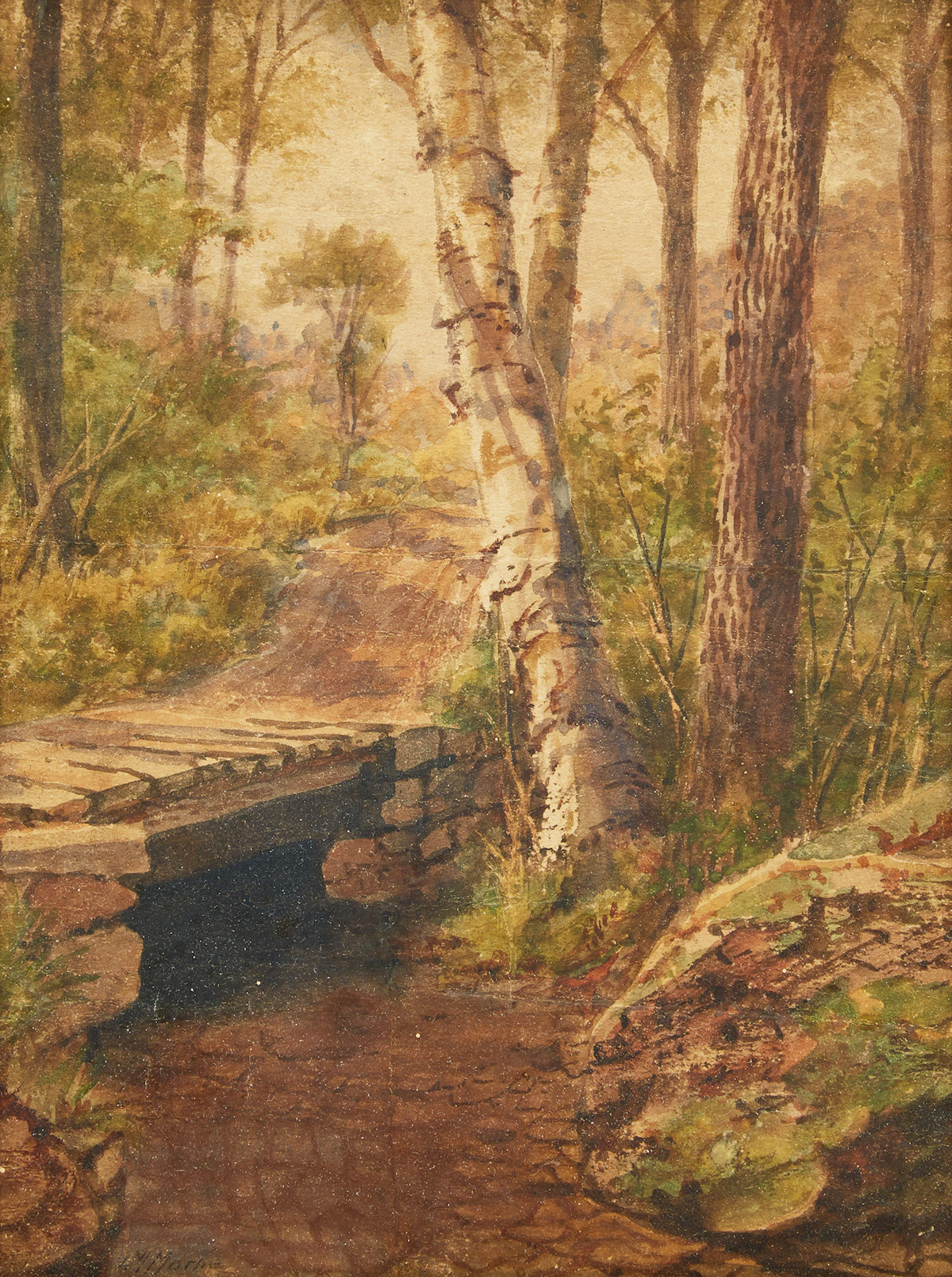Thomas Mower Martin, Forest Landscape, watercolour on paper laid on card