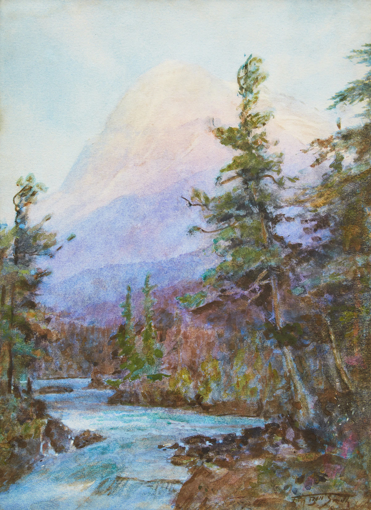 Frederic Marlett Bell-Smith, Rocky Mountain Stream, watercolour