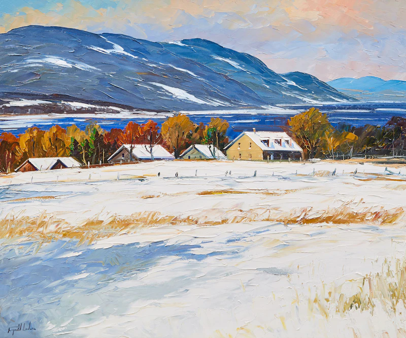 Raynald Leclerc, Le long du St-Laurent, oil on canvas