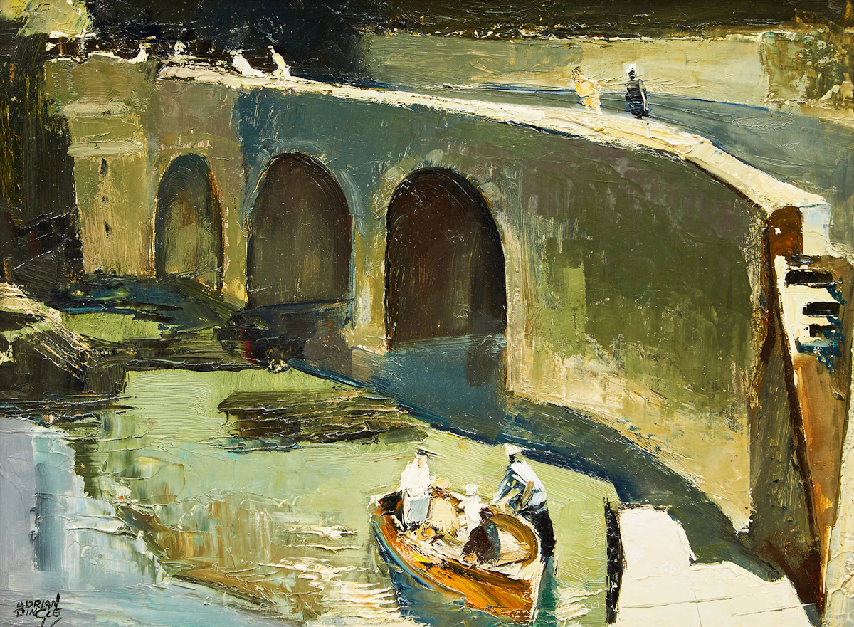 John Adrian Darley Dingle, Ferry Landing; Sand in the Air, two oils