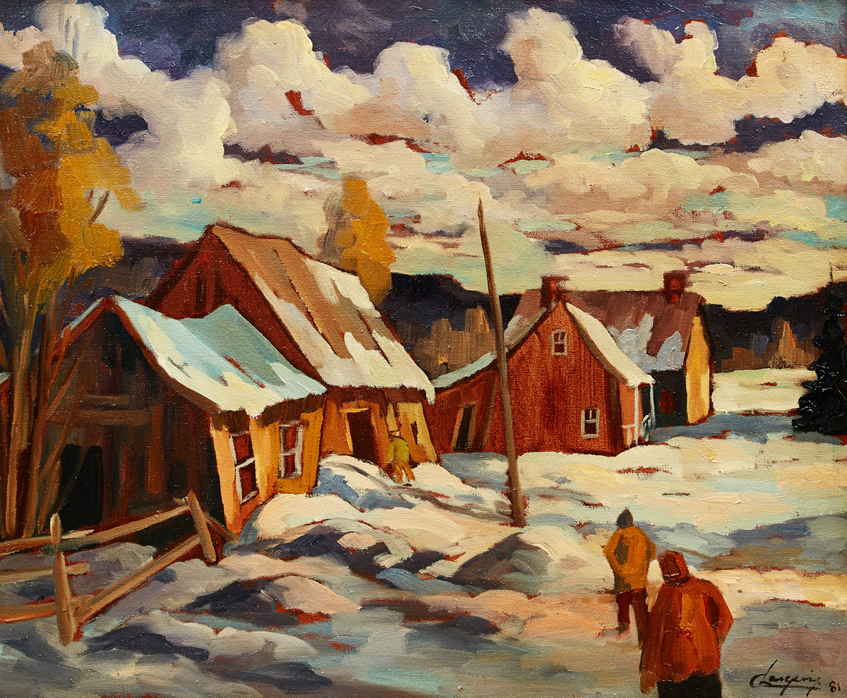 Claude Langevin, Rang St. Francois, St. Jean de Matha, Laurentides, oil on canvas, 1981