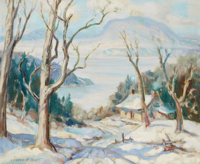 Adam Sherriff Scott, Lake Memphremagog, P.Q., oil on canvas