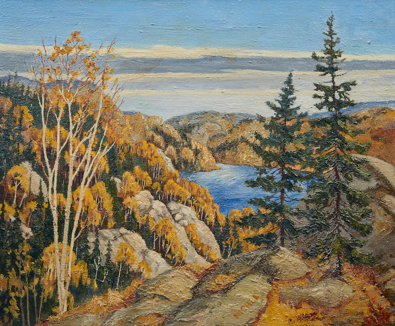 Lawrence Nickle, Michipicoten River/Lake Superior, oil on canvas