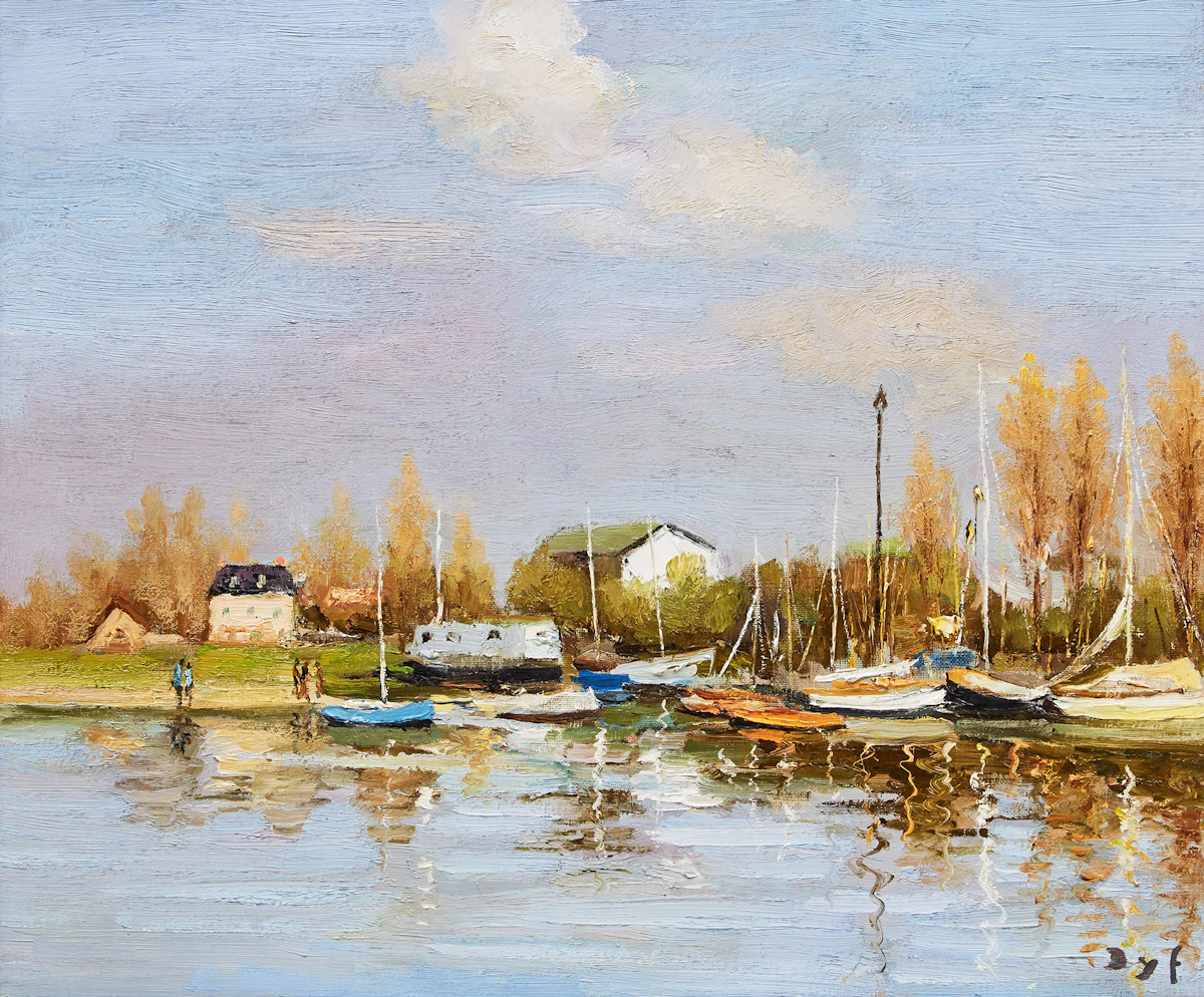 Marcel Dyf, Rivière en Normandie, oil on canvas