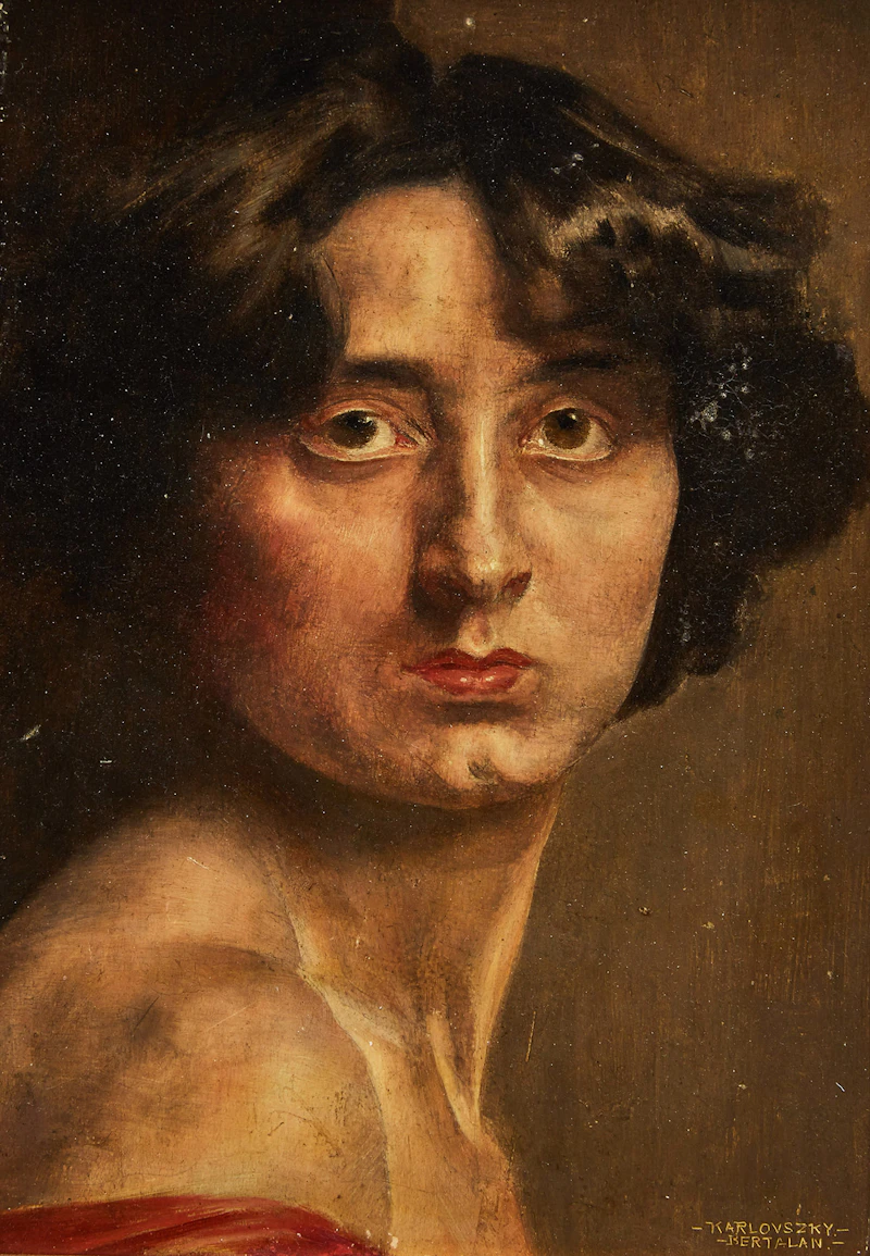 Portrait of a Lady with Dark Hair by Bertalan Karlovszky