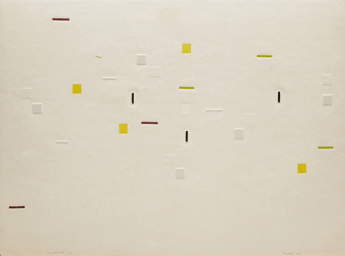 Yves Gaucher, Pli selon pli, colour etching, 1964