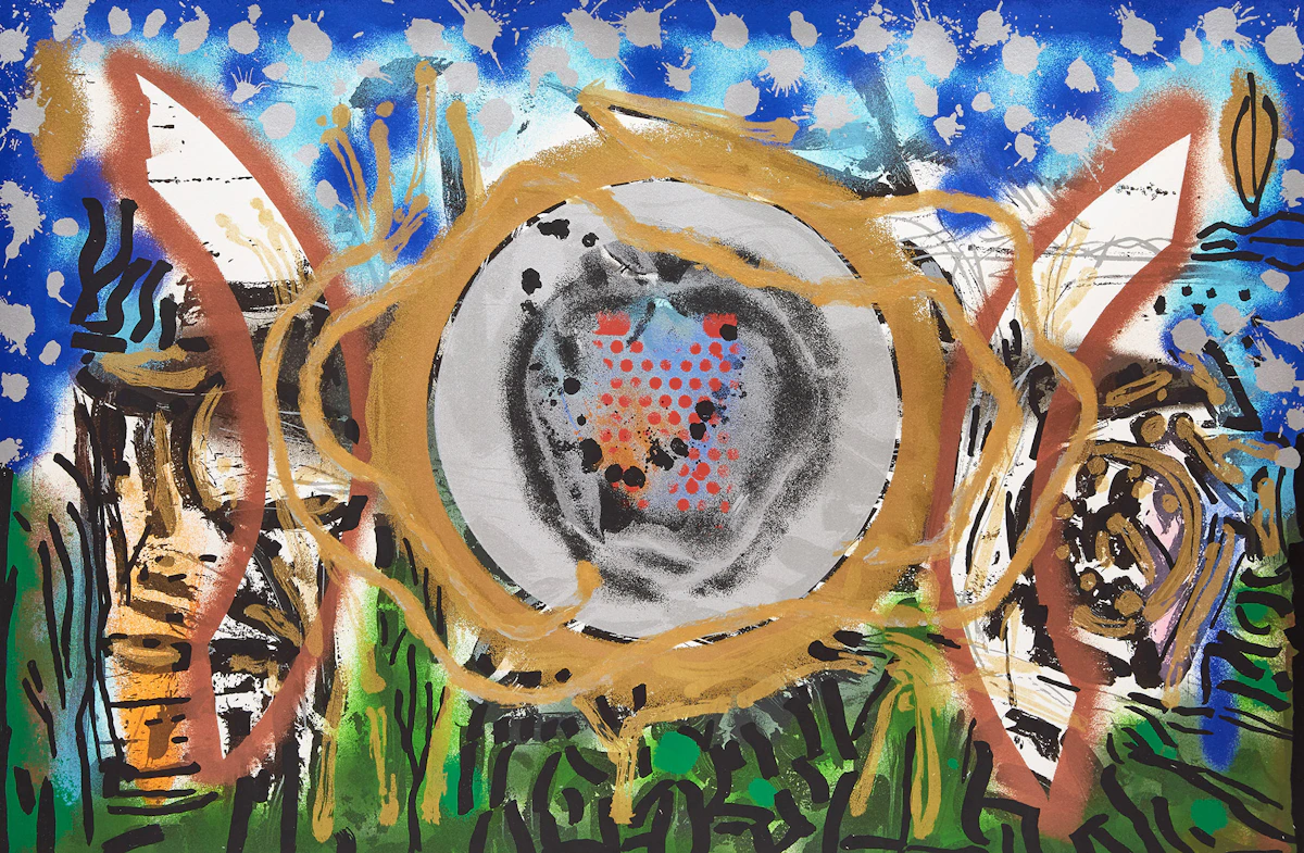 Jean Paul Riopelle, Au-de-ça, colour silkscreen, 1995