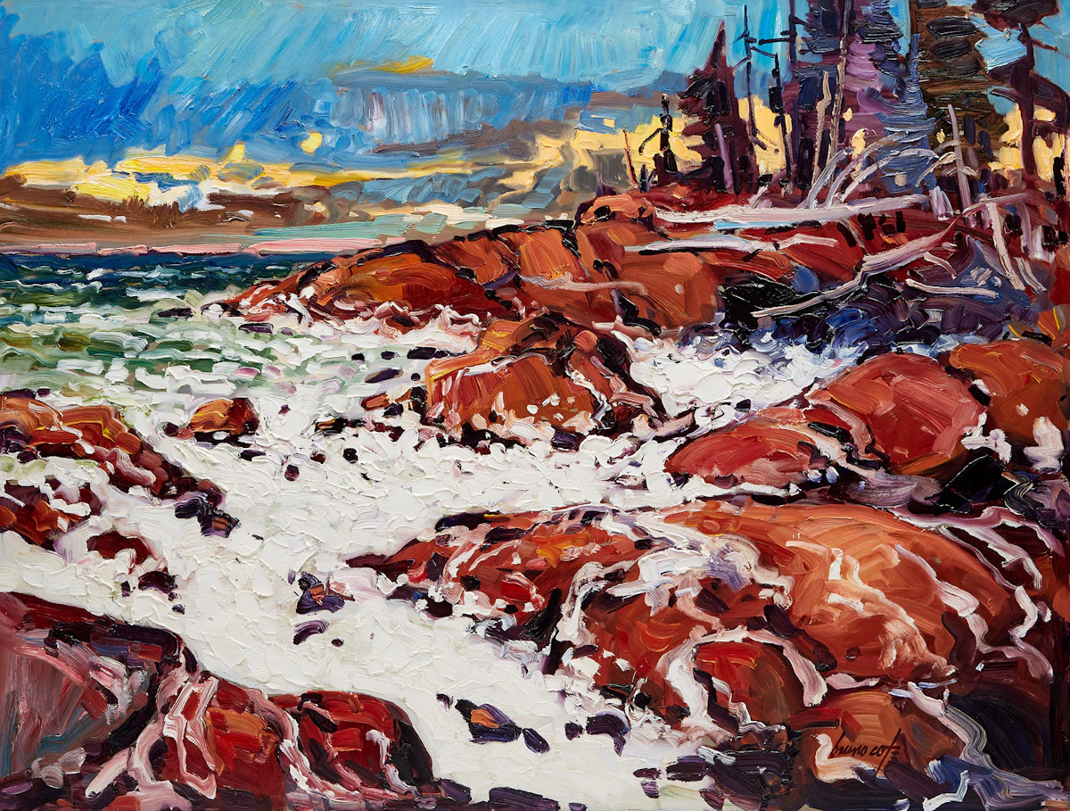 Bruno Côté, Mer au Mouvement, Cap aux Oies, oil on canvas