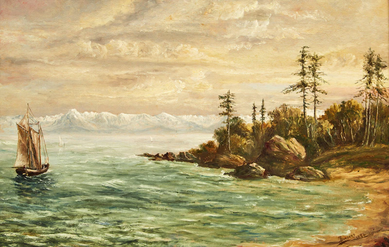 Sailing Vessel Off the B.C. Coast by Thomas Bamford