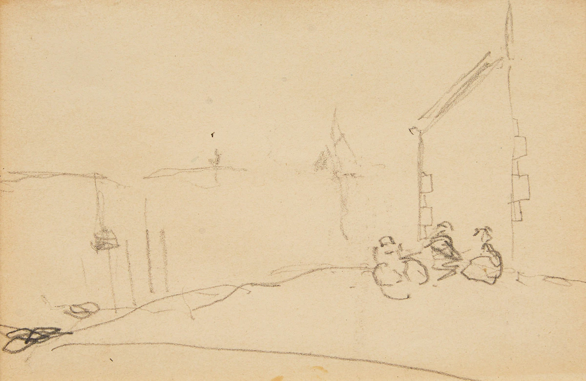 James Wilson Morrice, On the Lagoon, Venice; Ducal Palace, Venice (from the Riva Degli Schiavoni”, two pencils on paper, 1903
