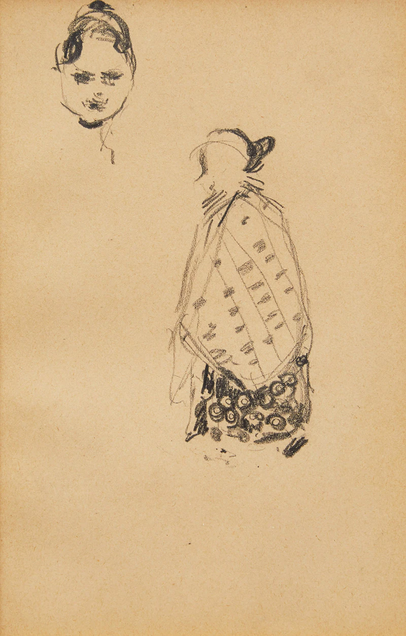Venetian Woman and Study of Head; Three Studies of Heads; Study of a Child   by James Wilson Morrice
