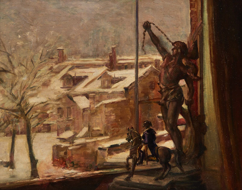 John Wentworth Russell, Artist's Studio at College Street, Toronto , oil on canvas board