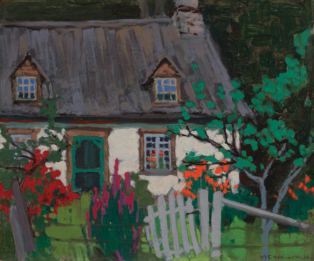 Mary Evelyn Wrinch, French Canadian Cottage, oil on board, 1926