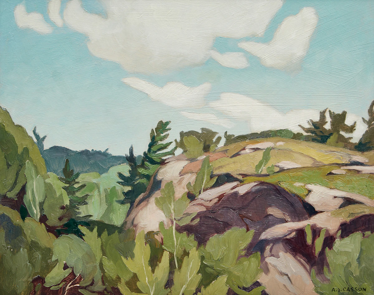 Alfred Joseph Casson, Rugged Country, Pointe-au-Baril, oil on board, 1967