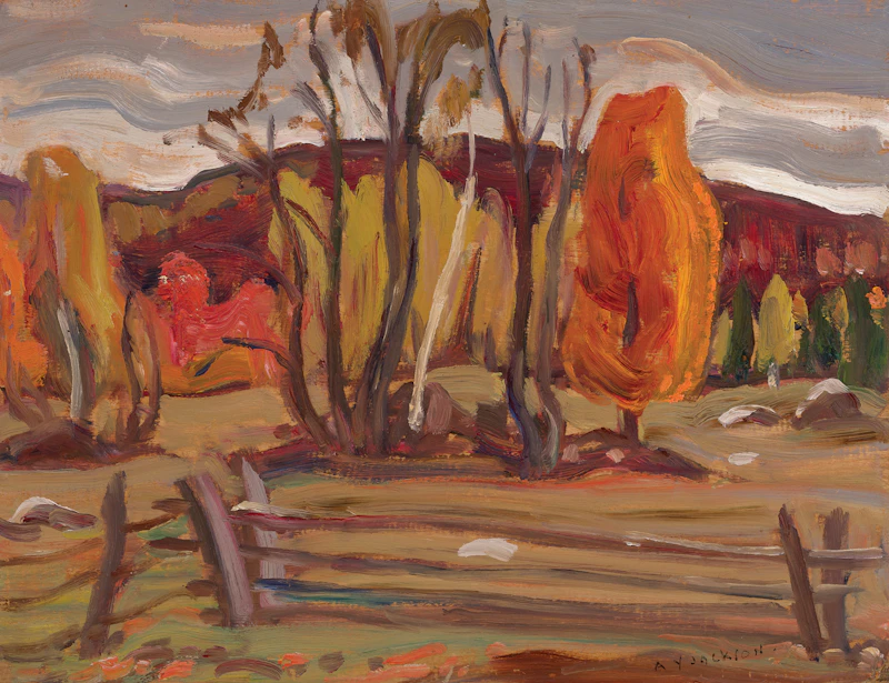 Alexander Young Jackson, Autumn near Danford Lake, oil on board