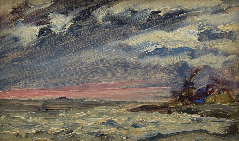 James Edward Hervey MacDonald, Stormy Weather, Georgian Bay, oil on board