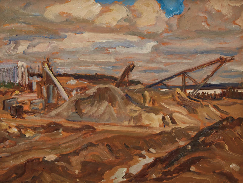 Alexander Young Jackson, Sudbury Mine, oil on board laid on board