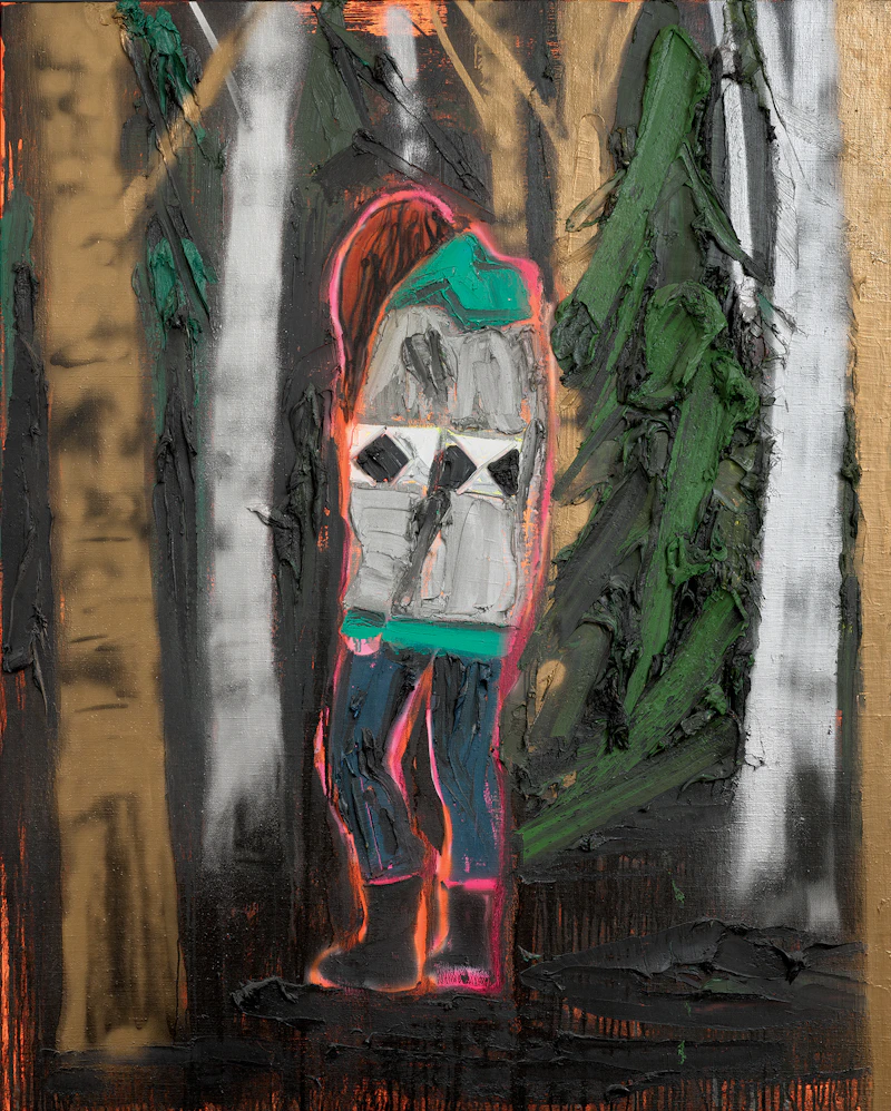 Kim Dorland, Lost Mother #3 (2014), oil and acrylic spray paint over linen over board