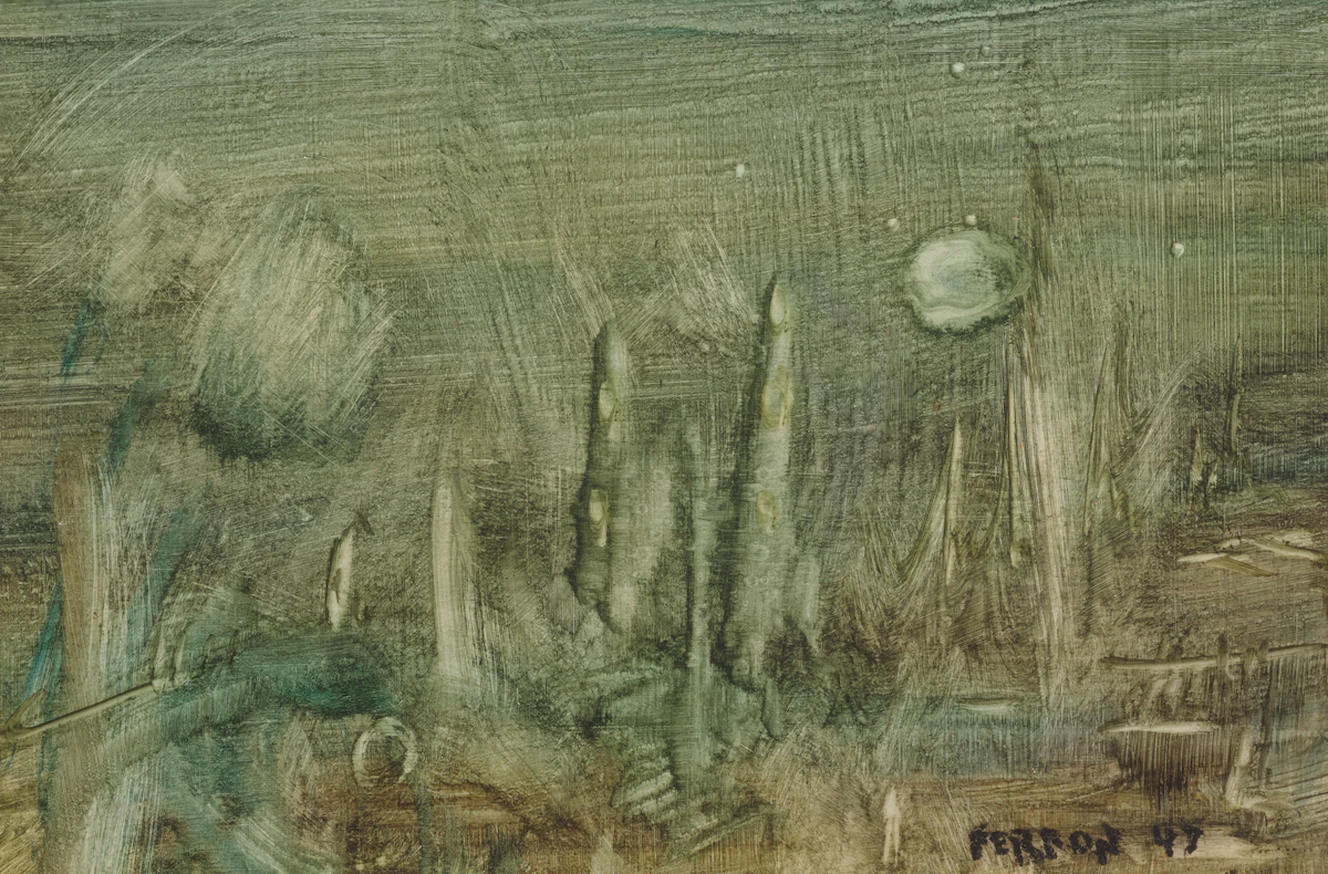 Marcelle Ferron, Sans titre, oil on card, 1947