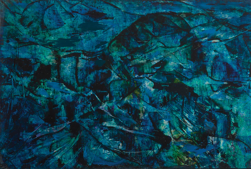 Marcelle Ferron, Titre indéterminé (Librairie tranquille), oil on board