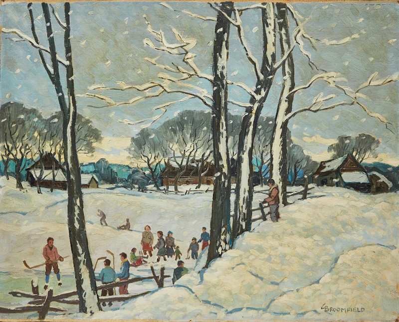 Children Skaters (Woodbridge Pond, Ontario) by Adolphus George Broomfield