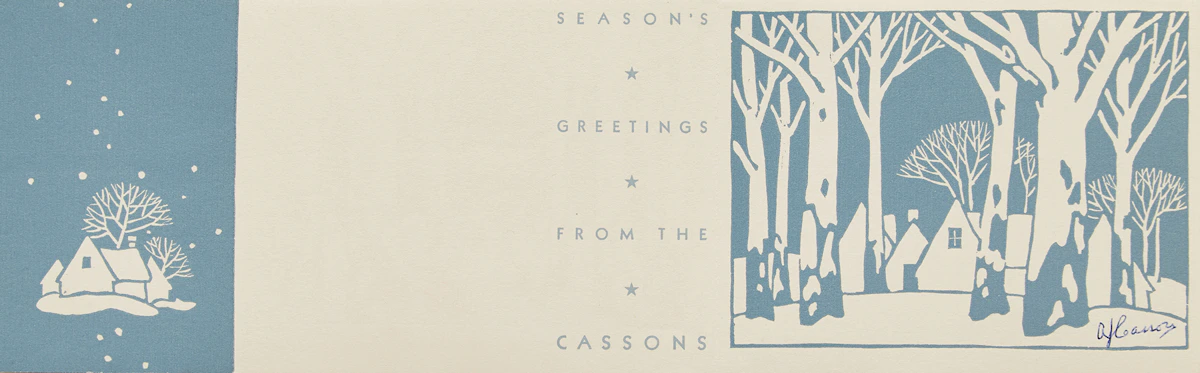 Alfred Joseph Casson, Christmas Cards, three christmas cards