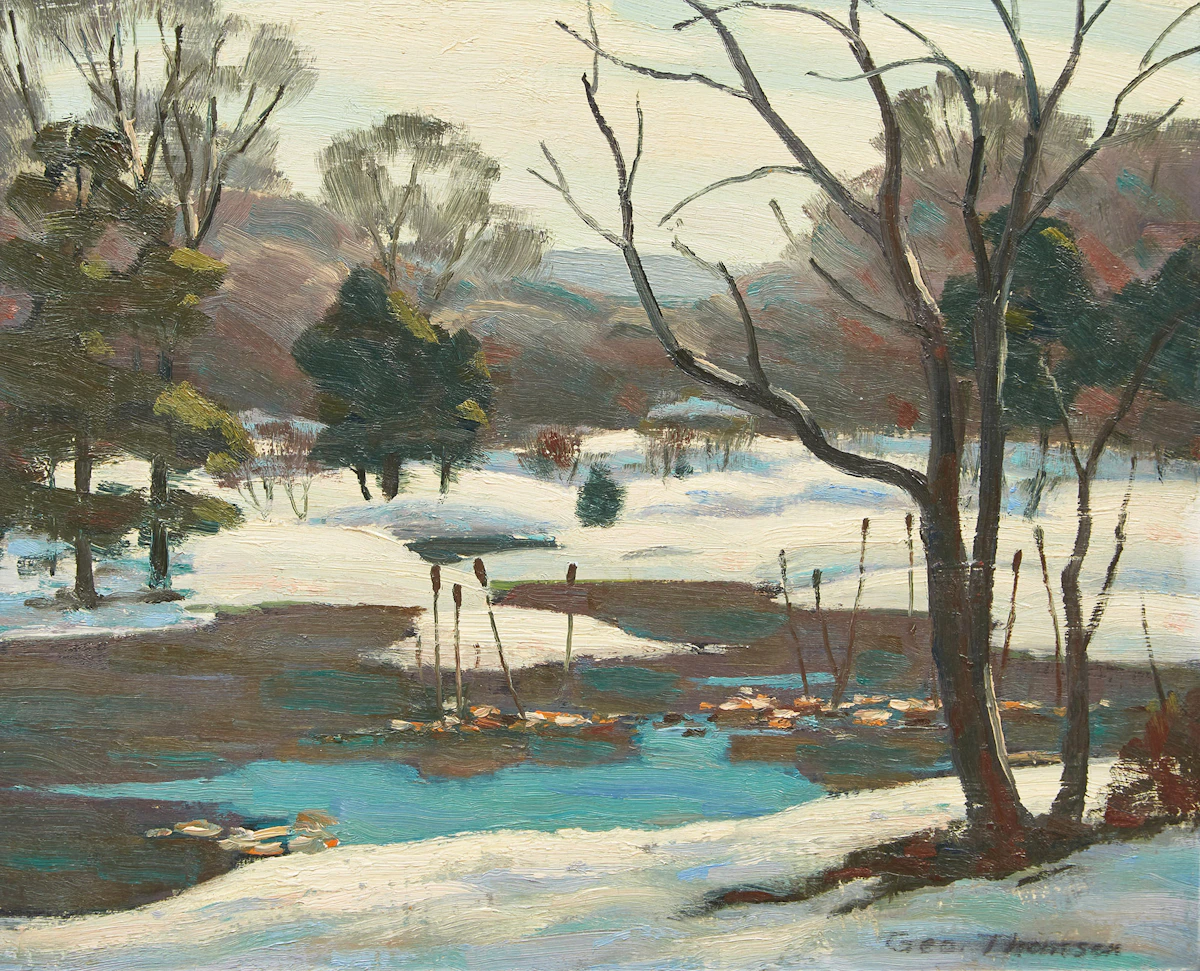 George Thomson, A March Scene, oil on board
