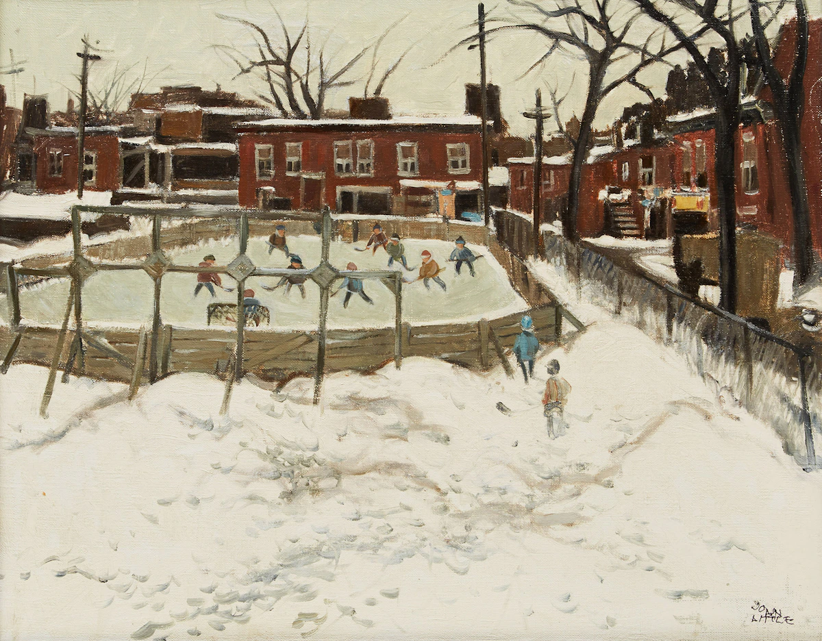 John Little, Skating Rink (circa 1966), oil on canvas, circa 1966
