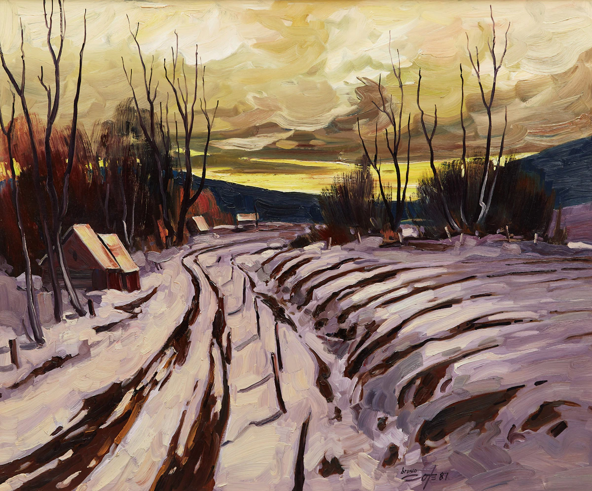 Bruno Côté, St. Tites des Caps, oil on board, 1987