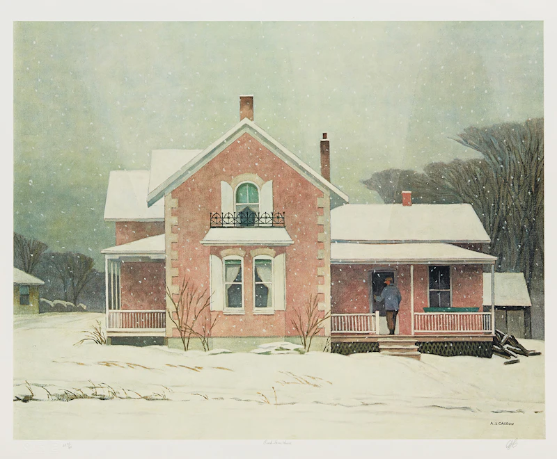 Alfred Joseph Casson, Pink Farm House; Village House; Moose Lake; Algonquin Park, four photolithographic reproductions