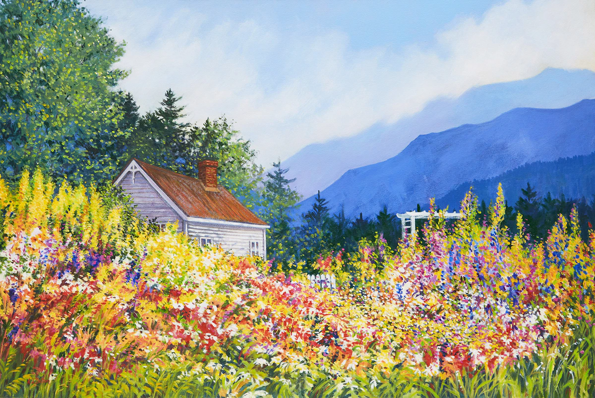 Anne J. Dalton, The Country Garden, acrylic on canvas