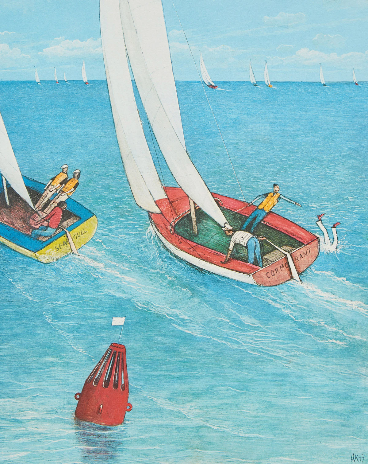 William Kurelek, Sailing, colour photolithograph, 1977