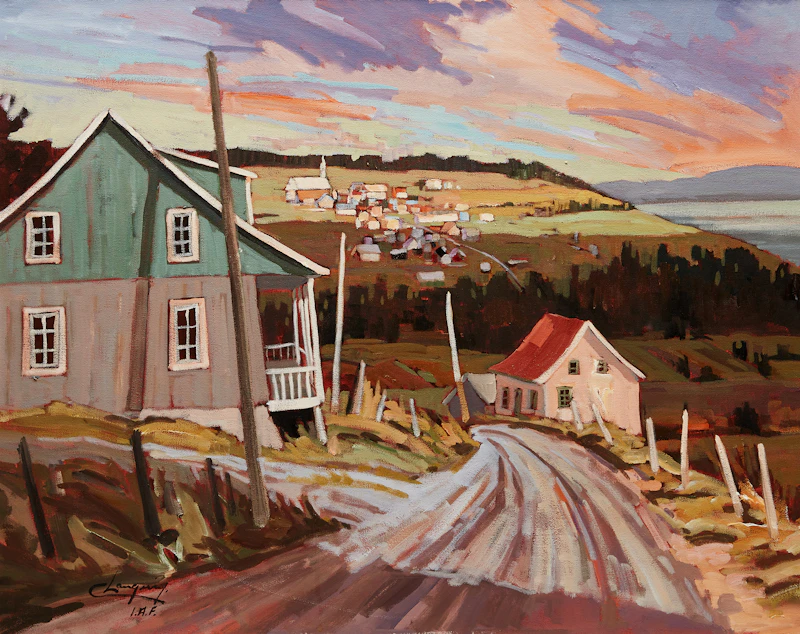 Claude Langevin, Les Éboulements, Charlevoix, oil on canvas