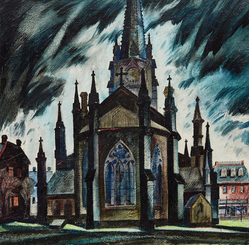 Sydney Hollinger Watson, St. James Cathedral, Toronto , oil on board