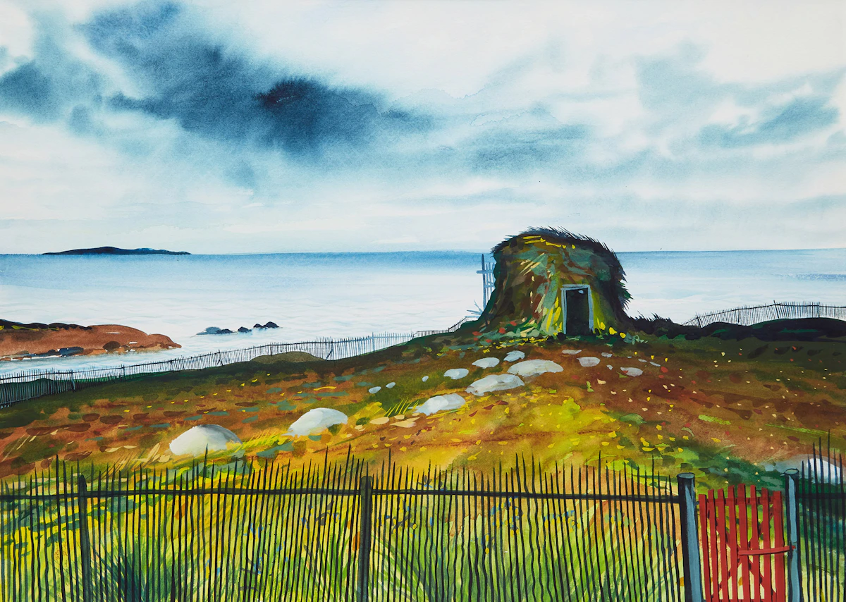 David Lloyd Blackwood, Cape Freels, watercolour, 1977
