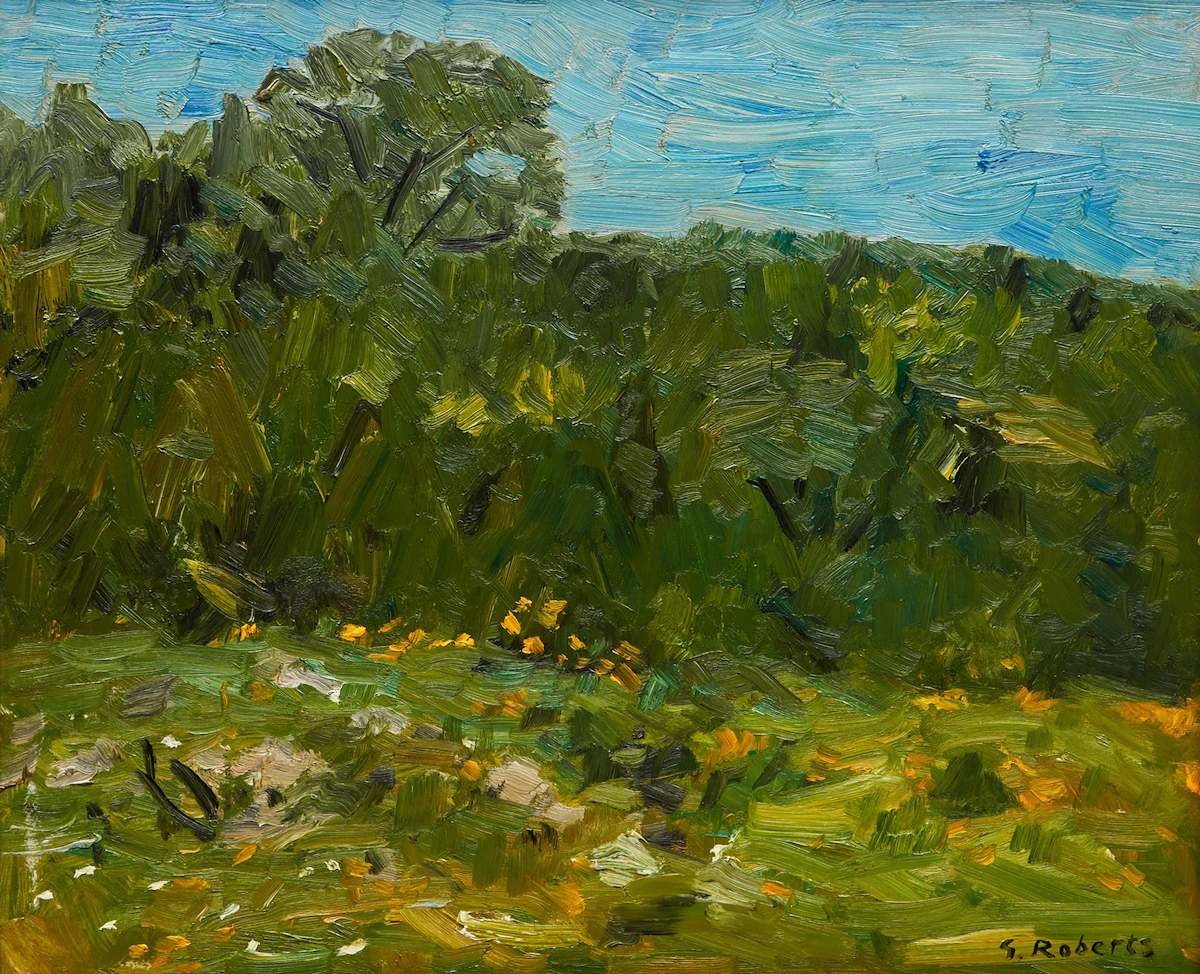 William Goodridge Roberts, Landscape, oil on masonite