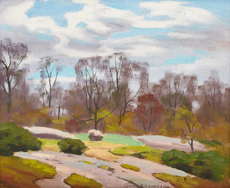 George Thomson, Early Spring, oil on board