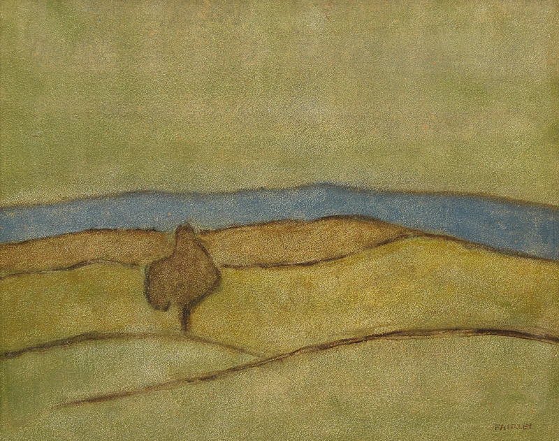 Barker Fairley, Blue Distance, oil on masonite