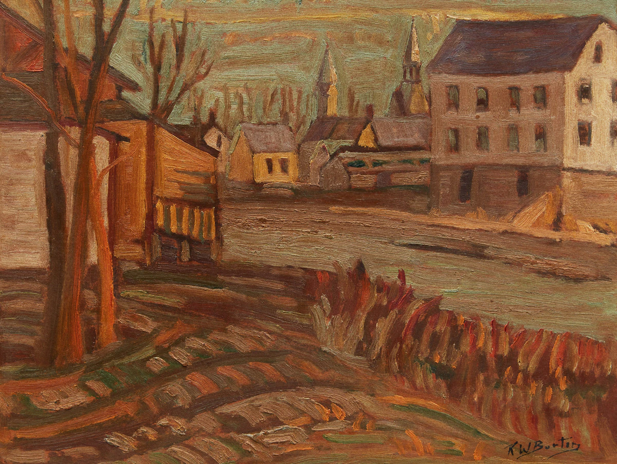 Ralph Wallace Burton, The Nation River (Chesterville, Ontario), oil on board, 1960