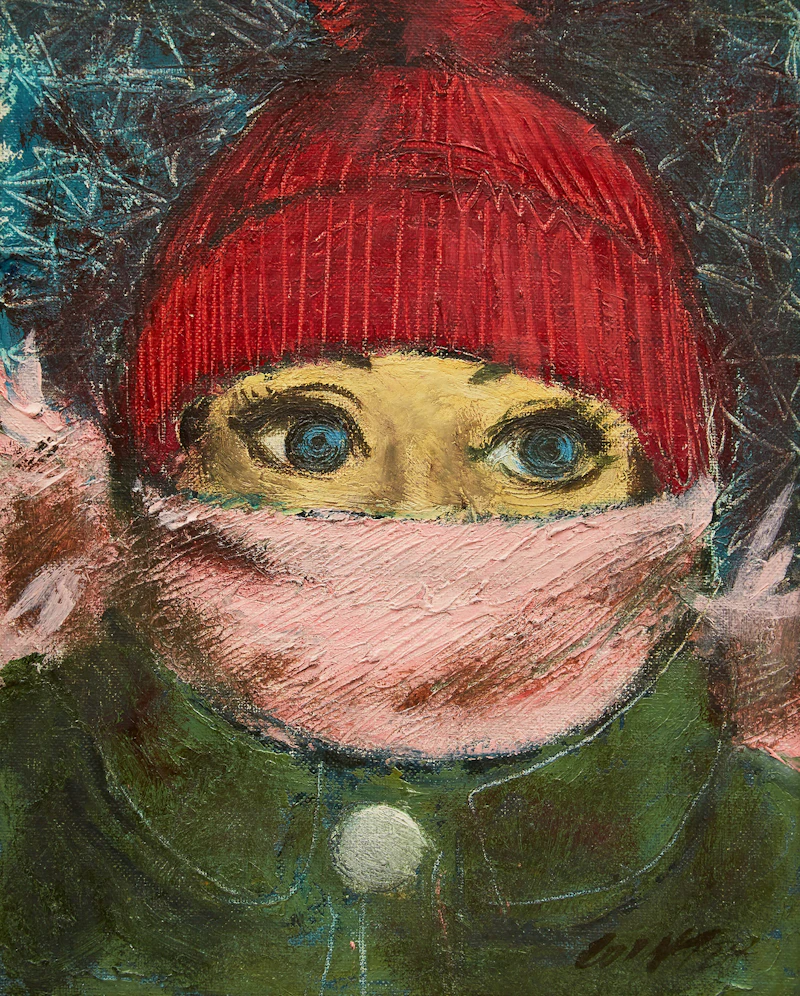 Pink Scarf; Red Hair by William Arthur Winter