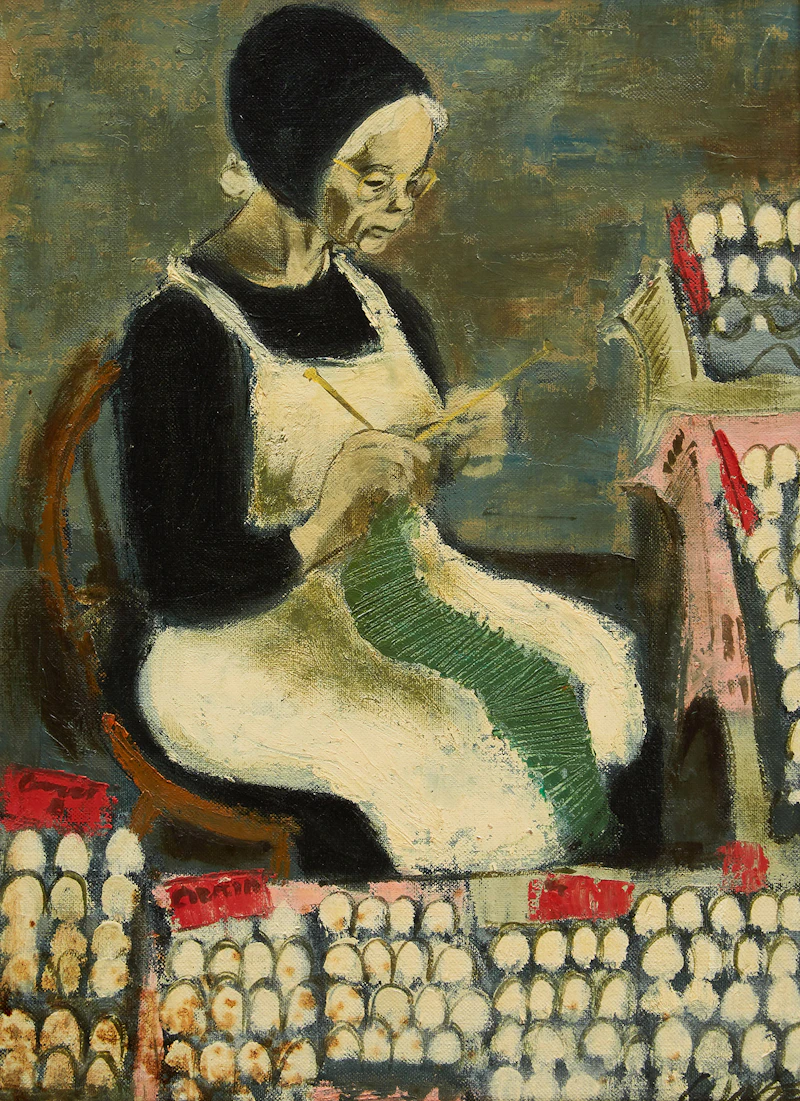 Woman Knitting by William Arthur Winter